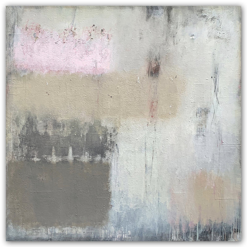 Madeline Garrett urban inspired abstract painting wall neutral colors white pink tan black tumbleweed concrete