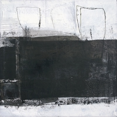 Madeline Garrett concrete urban inspired abstract painting black and white