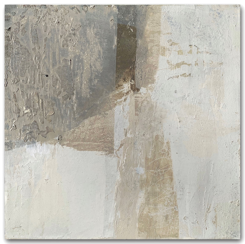 Madeline Garrett urban inspired abstract painting wall neutral colors white tan black tumbleweed concrete
