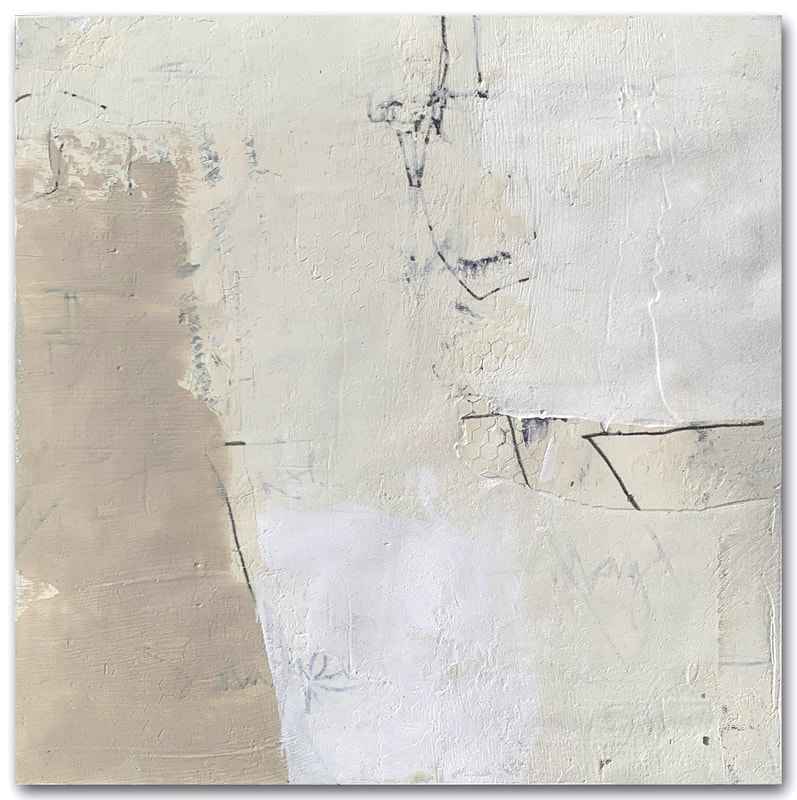 Madeline Garrett urban inspired abstract painting wall neutral colors white tan black tumbleweed concrete